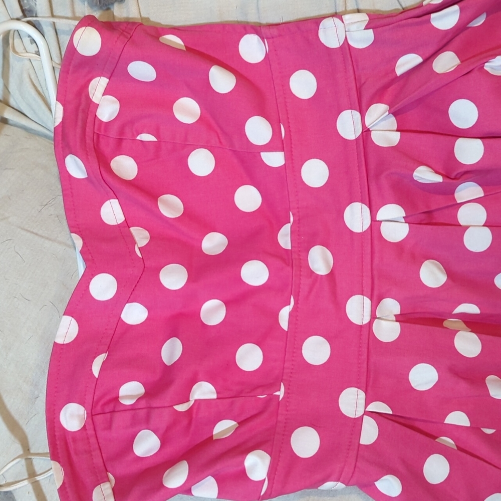 Pink polka dot sundress